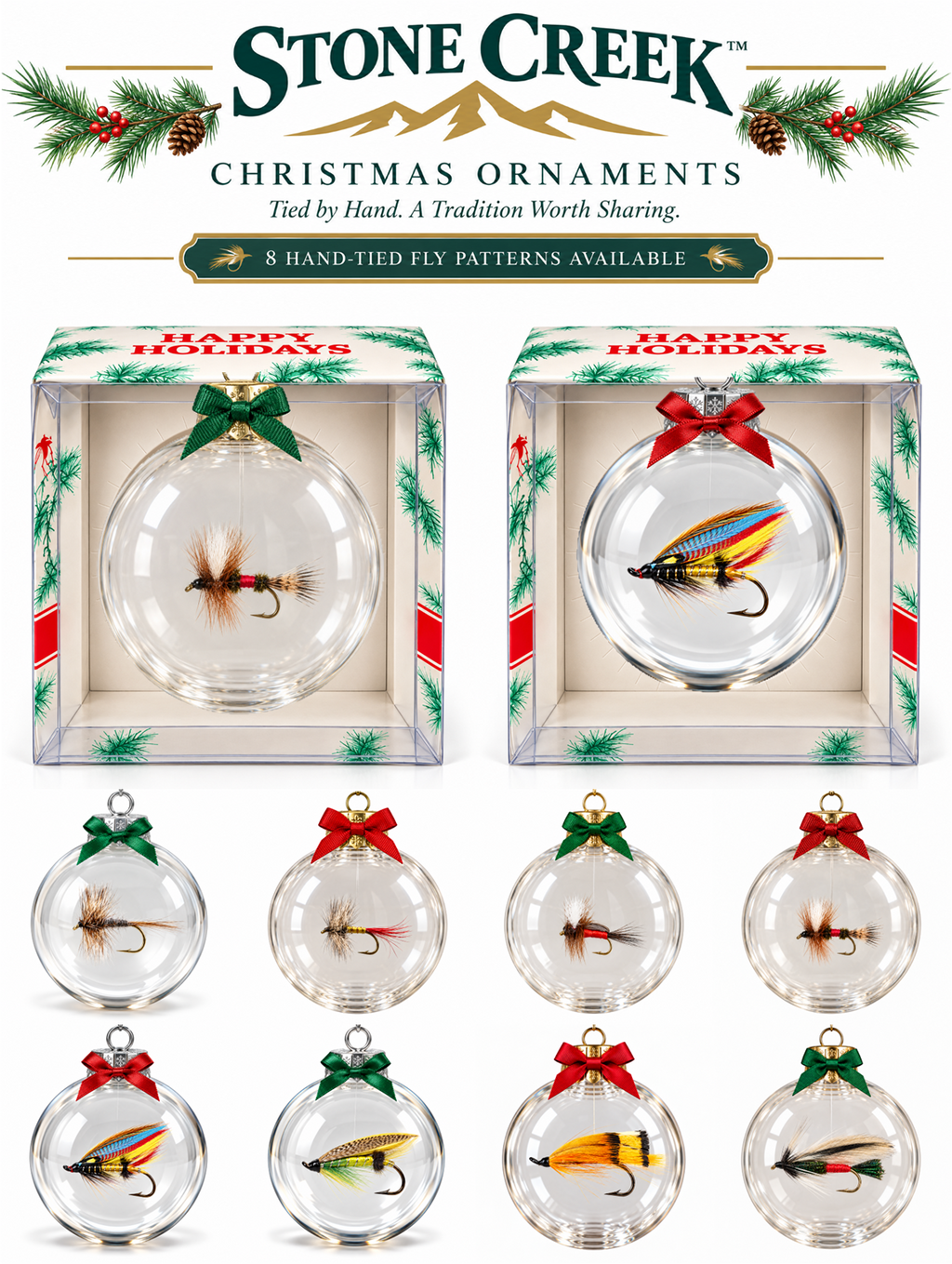 Stone Creek™ Tied Fly Christmas Ornaments