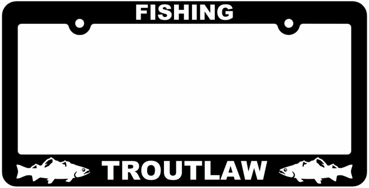 Fishing License Plate Frames w/ Graphics