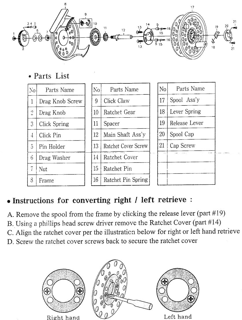 american classic alaska fly reel parts Custom Abel TR (Builder) heavy rivers Abu 508 Reel Parts Diagram